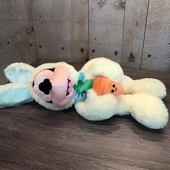 Disney Store Mickey Mouse Easter Bunny 2019 Plush Toy 18" Yellow/Blue Soft - Picture 5 of 8